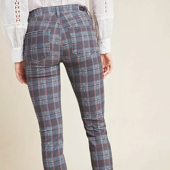 Paige Hoxton Plaid High Waist Ankle Skinny Jeans - Picture 6 of 11